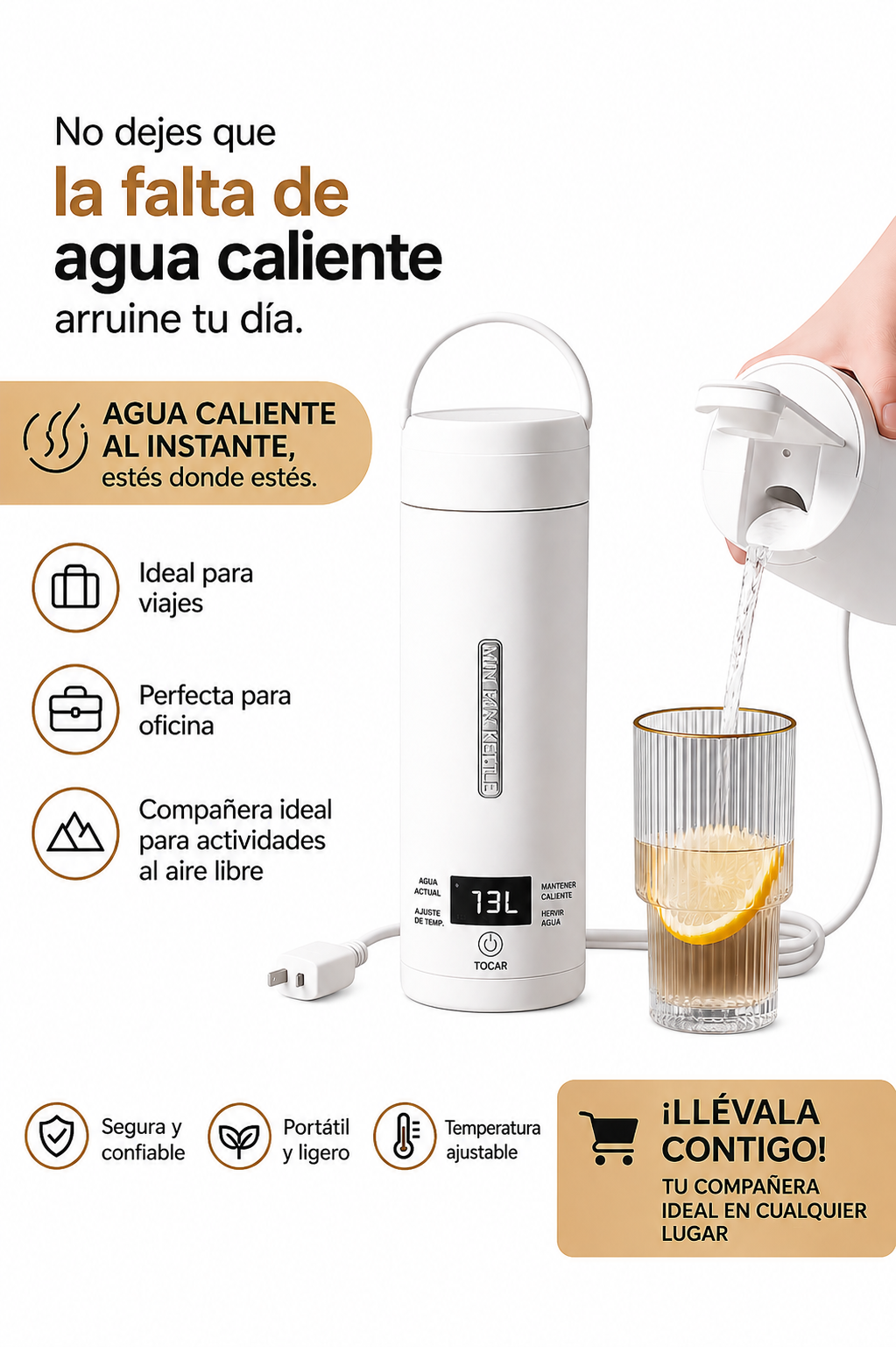 Hervidor Eléctrico 4 Temperaturas Portátil
